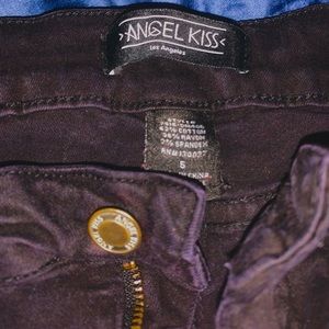 High  rise angel kiss cut off shorts